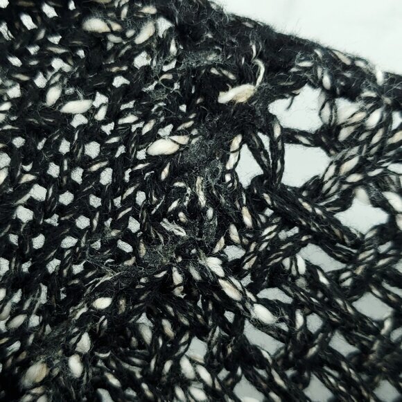 Helmut Lang Textured Cotton/Linen Scoop Neck 3/4 Sleeve Sweater S Black/White - Picture 16 of 16